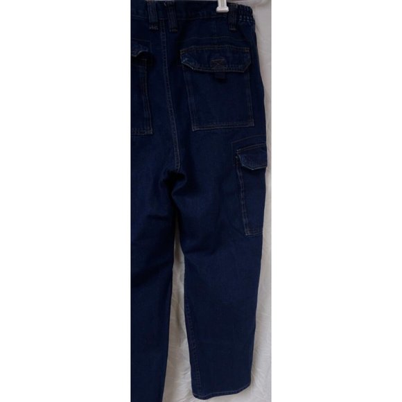 Boulder Creek Trading Company 34-38 Dark Wash High Rise Cargo Jeans 30" Inseam - Picture 10 of 15